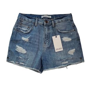 Dad Shorts Ripped Distressed Raw 